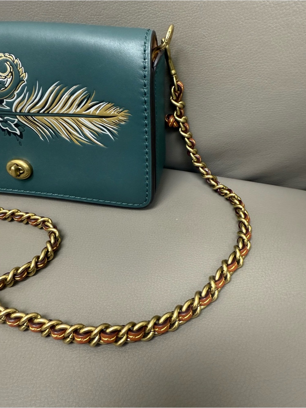 RARE Coach x Chelsea Teal Champlain Tattoo Dinky Crossbody Bag- W Bag - Picture 2 of 16